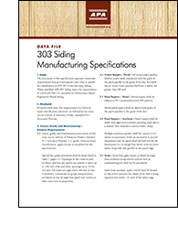 Data File: 303 Siding Manufacturing Specifications