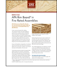 Data File: APA Rim Board in Fire Rated Assemblies