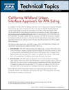 Technical Topics: California Fire Approvals for APA Siding