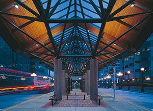 Glulam used in Bellevue bus terminal