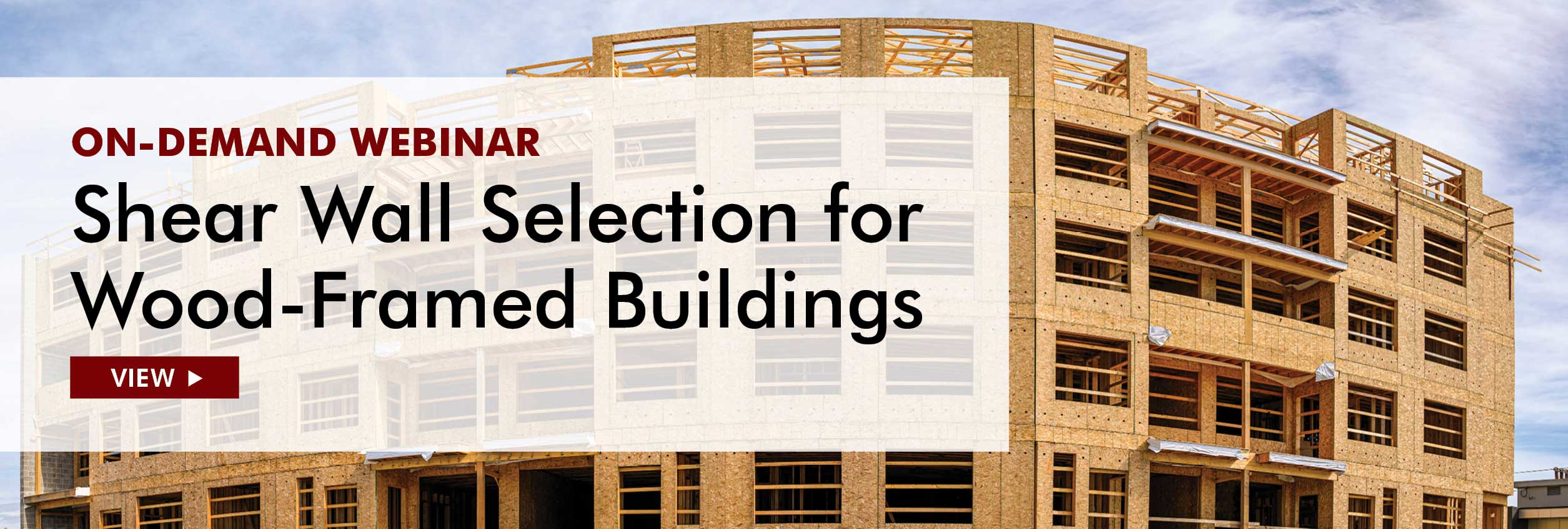 Shear Wall Selection for Wood-Framed Buildings Webinar