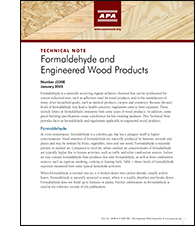 Formaldehyde and Engineered Wood Products, APA Form J330
