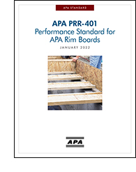 APA PRR-401: Performance Standard for APA Rim Boards