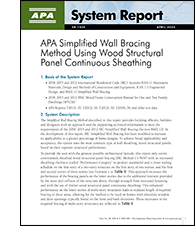 APA System Report SR-102: APA Simplified Wall Bracing Method