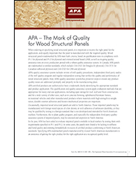 APA—The Mark of Quality for Wood Structural Panels