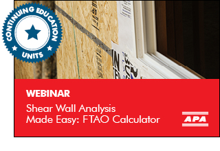 APA Webinar: Shear Wall Analysis Made Easy