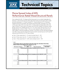 Flame Spread Index of APA Performance-Rated Wood Structural Panels (Revised), TT-010