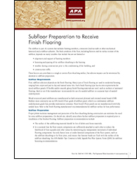 Subfloor Preparation to Receive Finish Flooring