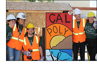 The winning team from Cal Poly SLO stands by their entry