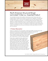 North American Structural Glued Laminated Timber vs. Imported Product