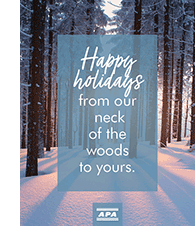Happy holidays from APA The Engineered Wood Association