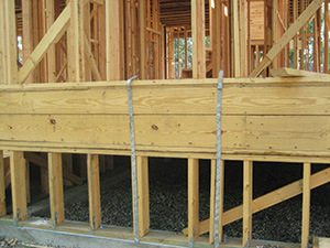 Wood stem wall foundation
