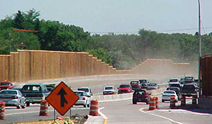 Glulam used as sound barriors Glulam used as sound barriors